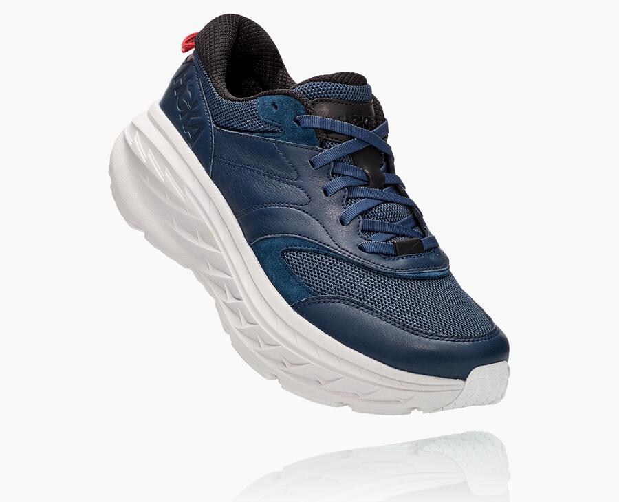 Hoka Australia One One Bondi L - Mens Running Shoes Navy/White - IYLZD-9524